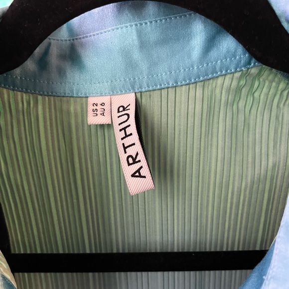 Arthur’s Apparel SET Box Pleat Short Sleeve Shirt & Pants in Green Orb - Picture 7 of 8